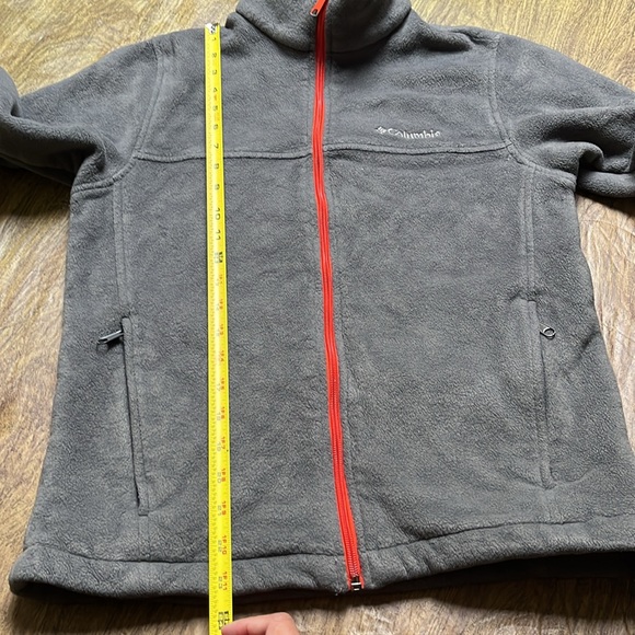 Columbia Full Zip Fleece Gray Orange Jacket Size M - Picture 11 of 12